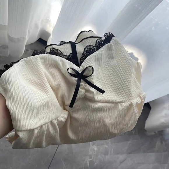 Lace Trim Camisole and Shorts Sleepwear Set with Built-In Padding - Picture 1 of 2